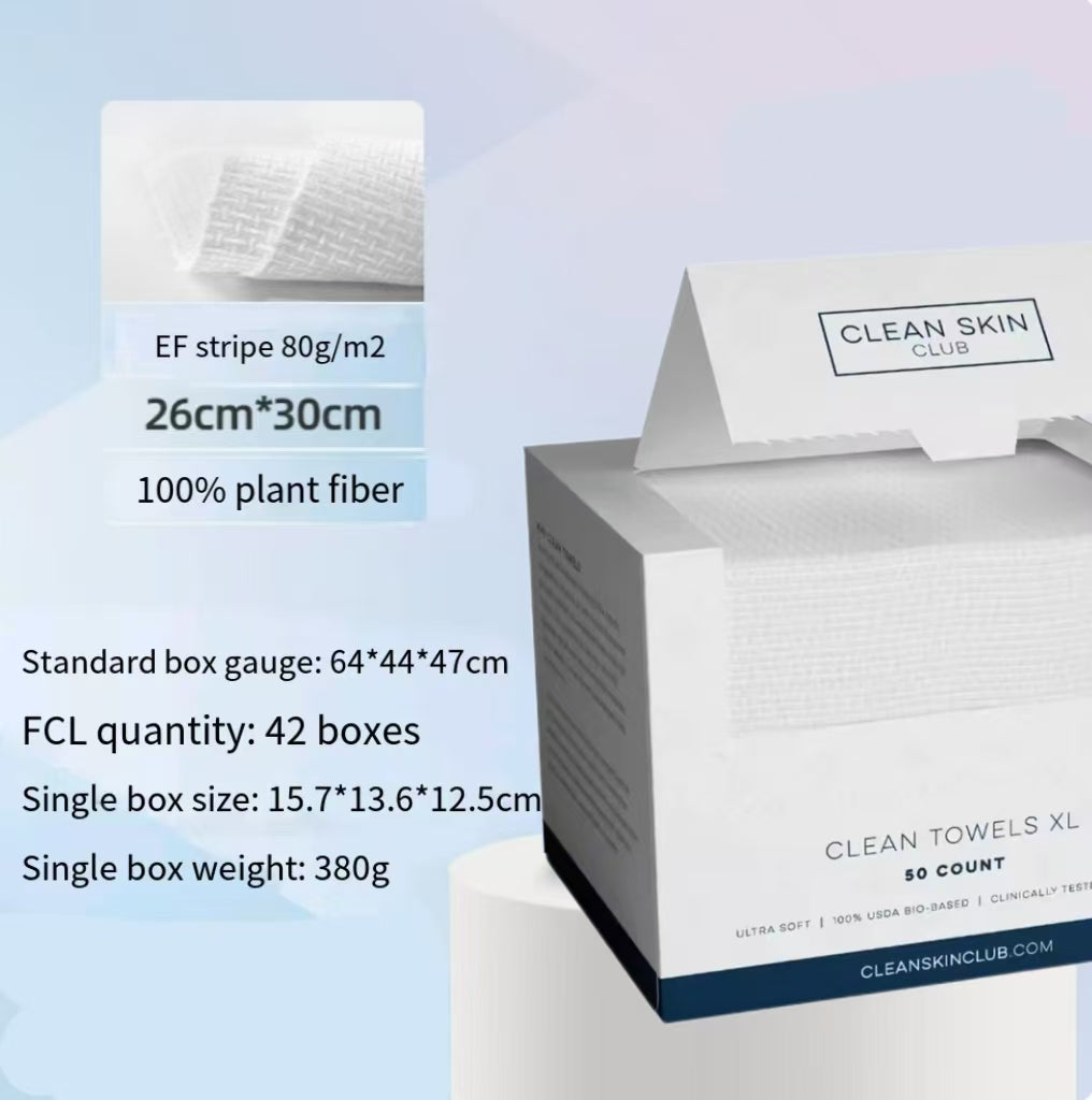 50pcs/box Clean Towels Face Towel Disposable Clinically Tested Face Towelette Facial Makeup Remover Dry Wipes Ultra Soft