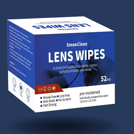 Wipejoy Lens Cleaning Anti Fog Wipes  Pre Moistened Eyeglass Screen Window & Mirror Cleaning Towelettes Streak Free, Customizable OEM