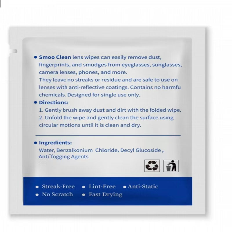 Wipejoy Lens Cleaning Anti Fog Wipes Pre Moistened Eyeglass Screen Window & Mirror Cleaning Towelettes Streak Free, Customizable OEM