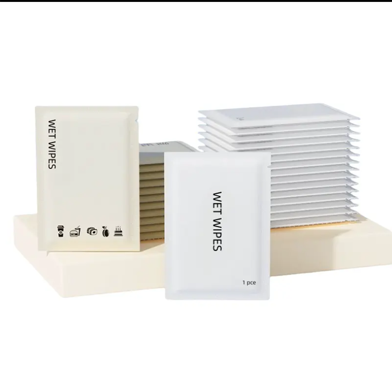 Customizable Scented Disposable Wet Wipes for Face & Hands - Single Use, Private Label, Wholesale for Restaurants