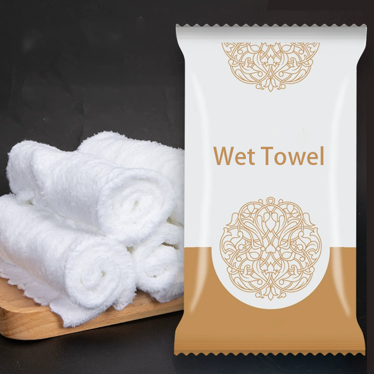 Wipe Joy Custom Printed Single Sachet Refreshing Wet Cotton Towel Individually Wrapped Wet Towel