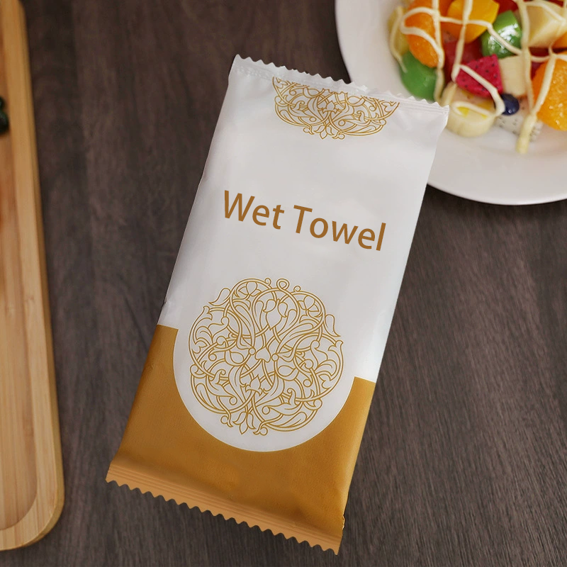Wipe Joy Custom Printed Single Sachet Refreshing Wet Cotton Towel Individually Wrapped Wet Towel